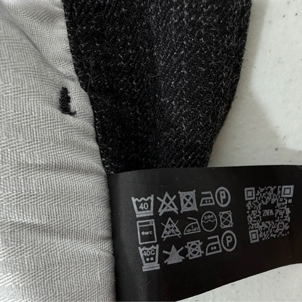 Zara Textured Dress Slacks Pants‎ Size 31 (32x28.5) Charcoal Gray Slim Tapered